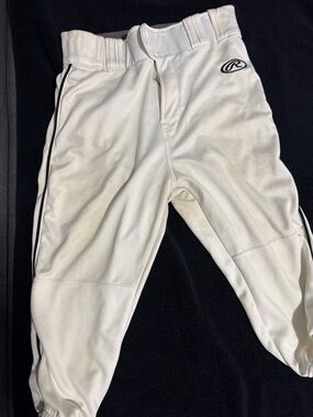 Rawlings White mens  Baseball Joggers with Black Piping